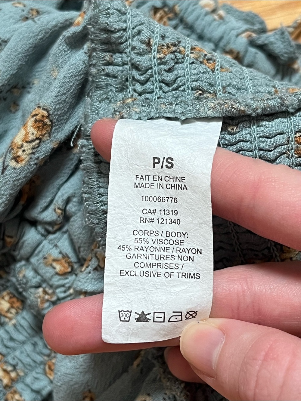 Blue Floral Smocked Tie-Strap Crop Top - Picture 7 of 7